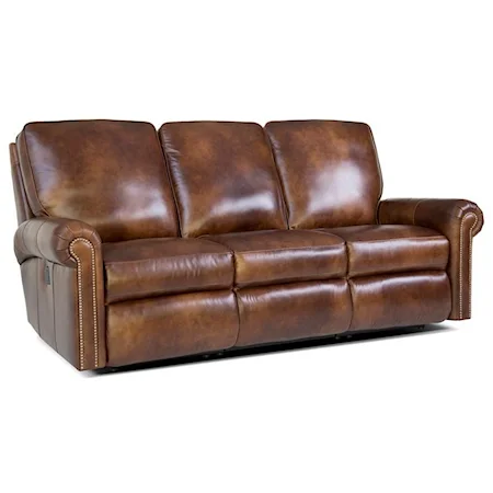 Traditional Motorized Reclining Sectional Sofa with Nailhead Trim